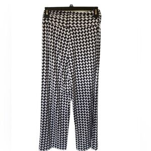 Women's Mud Pie Palazzo High Waist Pants Houndstooth Black/ White  Size S